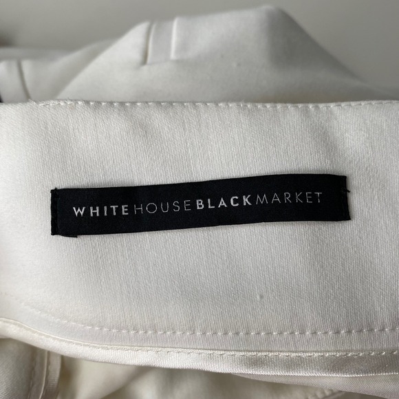 White House Black Market The Slim Boot Pants Ecru Cream White Size 14R New - Picture 9 of 12